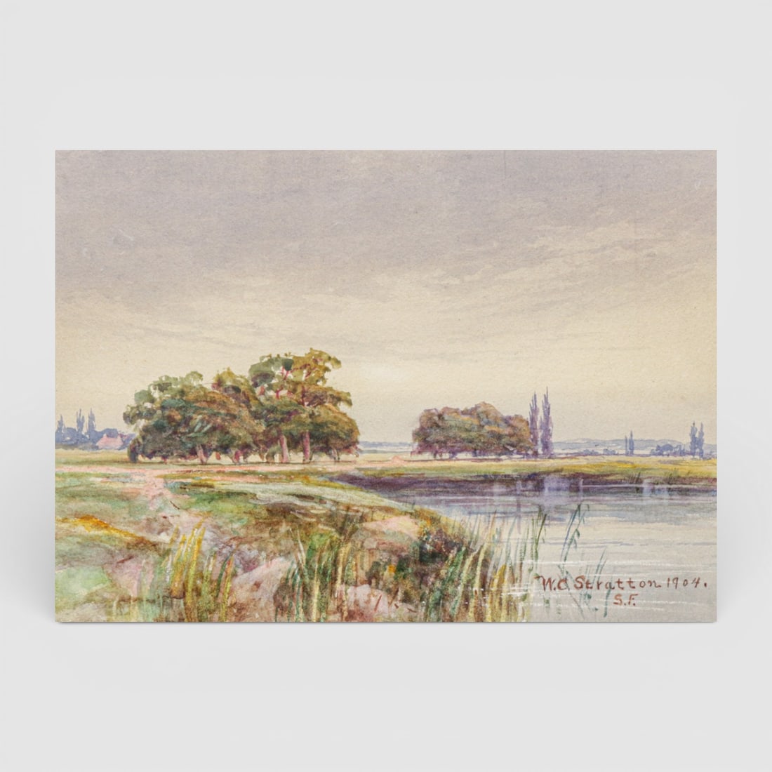 Wallace Clinton Stratton (1855-1925) San Francisco Oak Trees & Lake Watercolor 1904: Wallace Clinton Stratton (1855-1925) San Francisco Oak Trees & Lake Watercolor 1904. Born in Massachusetts, Stratton came to San Francisco in 1895. After the 1906 earthquake, he moved to Oakland.