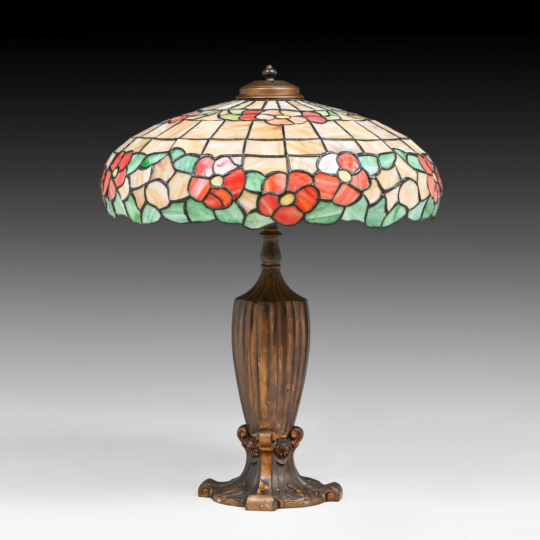 Lamb Brothers & Greene Arts & Crafts Leaded Glass Table Lamp c1910 (1 of 4)