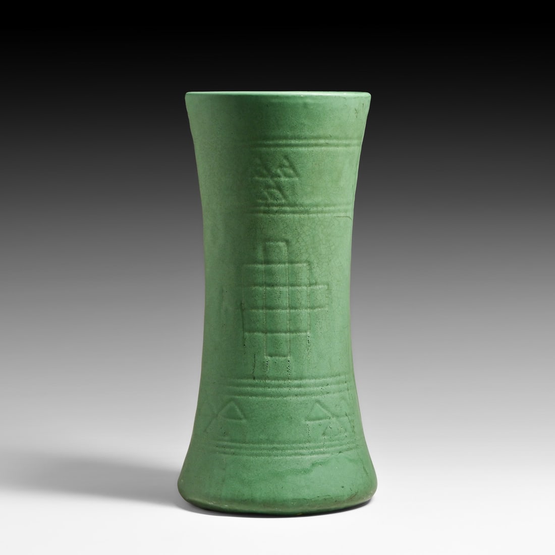 Large Roseville Pottery #325 Matte Green Vase c1910 (1 of 5)