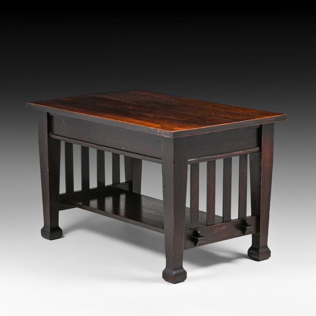 Roycroft Oak Two-Drawer Library Table c1910 - 3