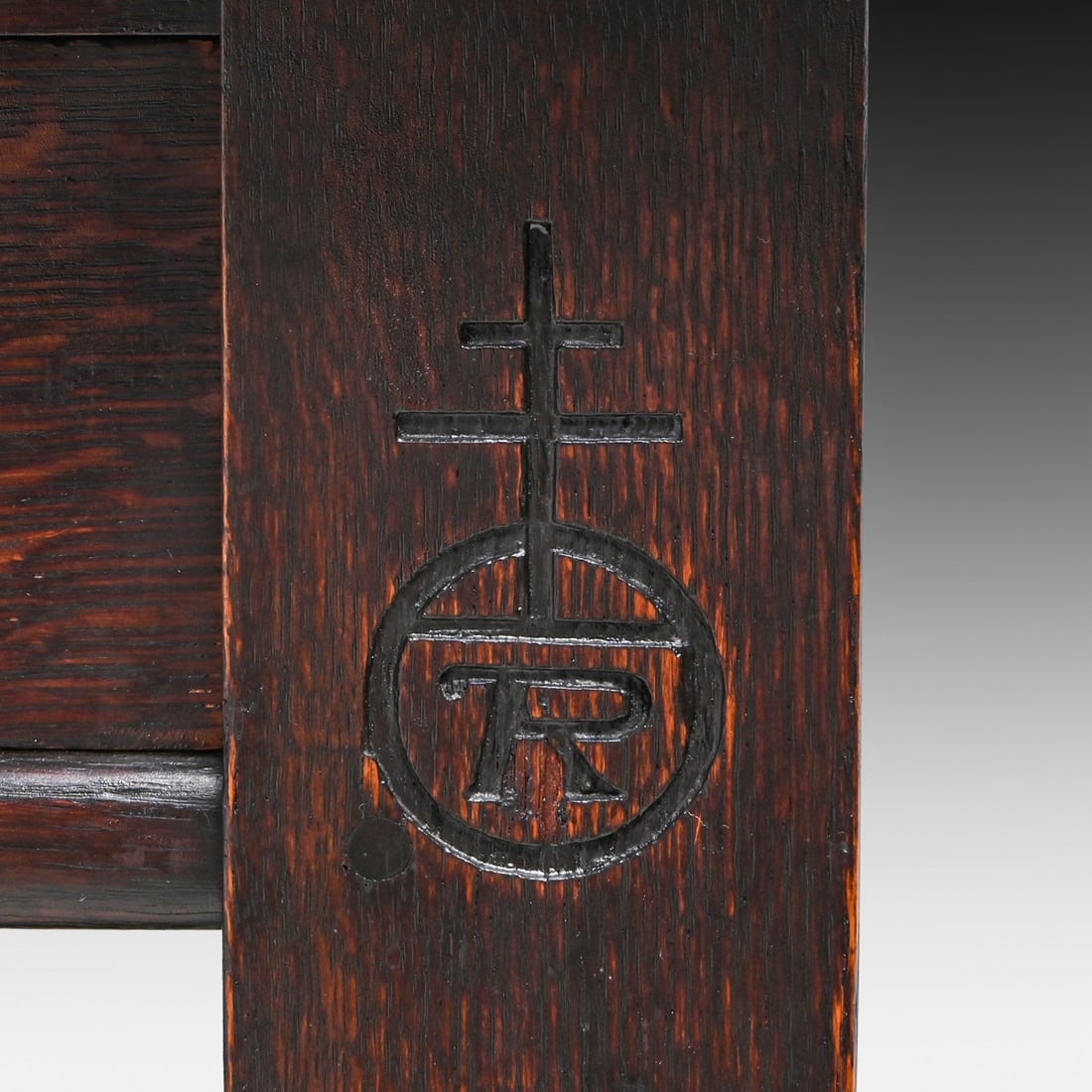 Roycroft Oak Two-Drawer Library Table c1910 - 4