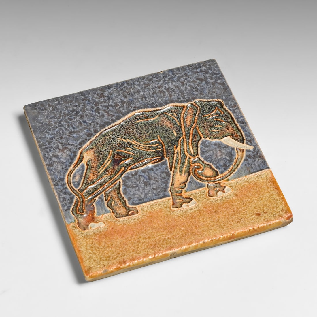 Royal Delft Elephant Tile c1910 - 2
