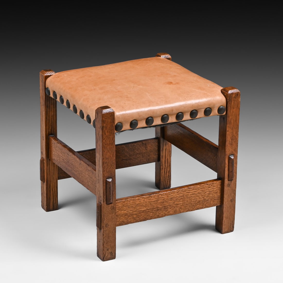 Grand Rapids Square Oak Footstool c1910 (1 of 5)