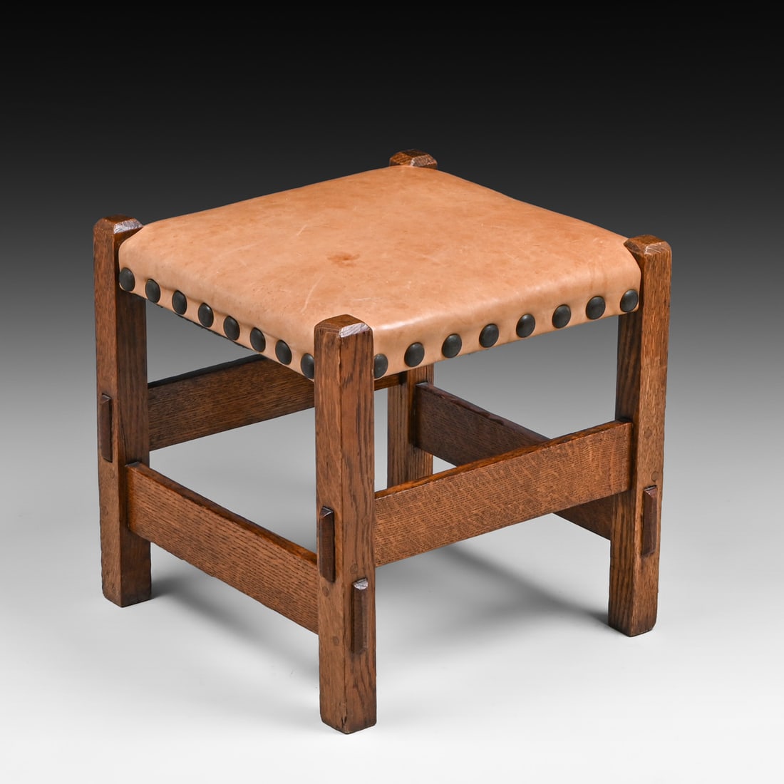 Grand Rapids Square Oak Footstool c1910 - 2