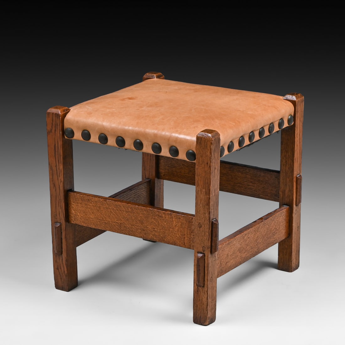 Grand Rapids Square Oak Footstool c1910 - 3