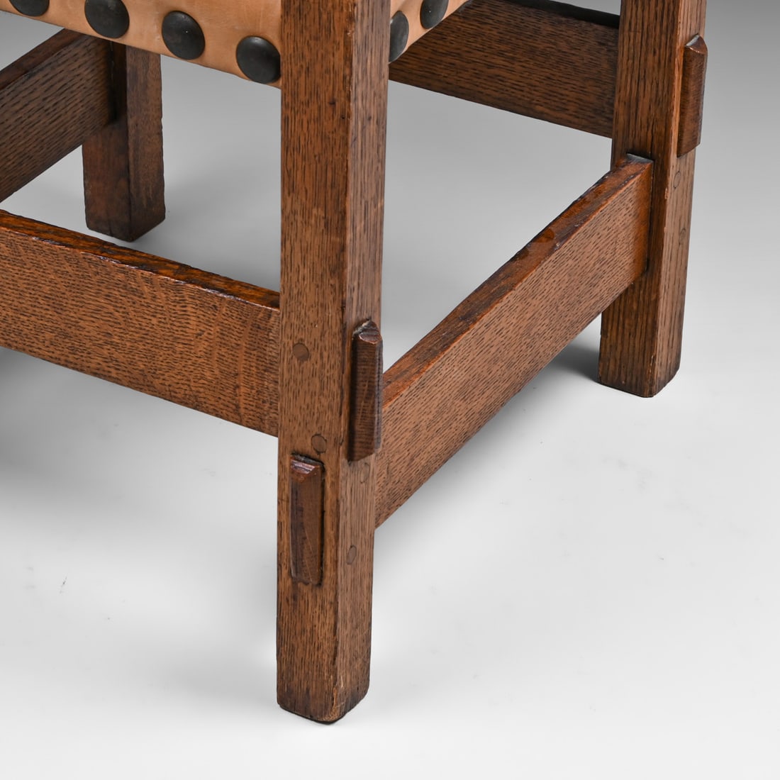Grand Rapids Square Oak Footstool c1910 - 4