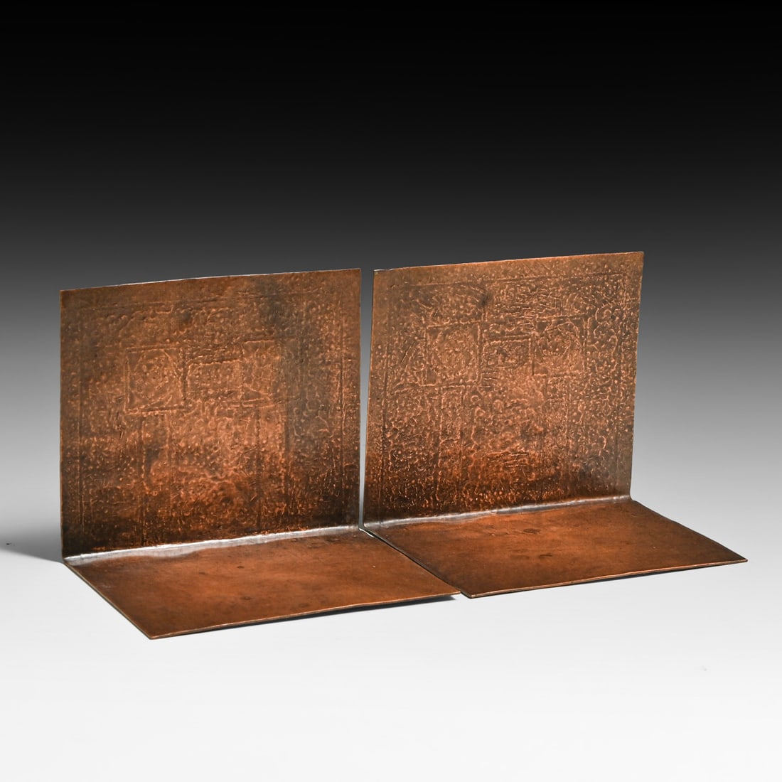 Scottish Glasgow Rose Hammered Copper Bookends c1910 - 3