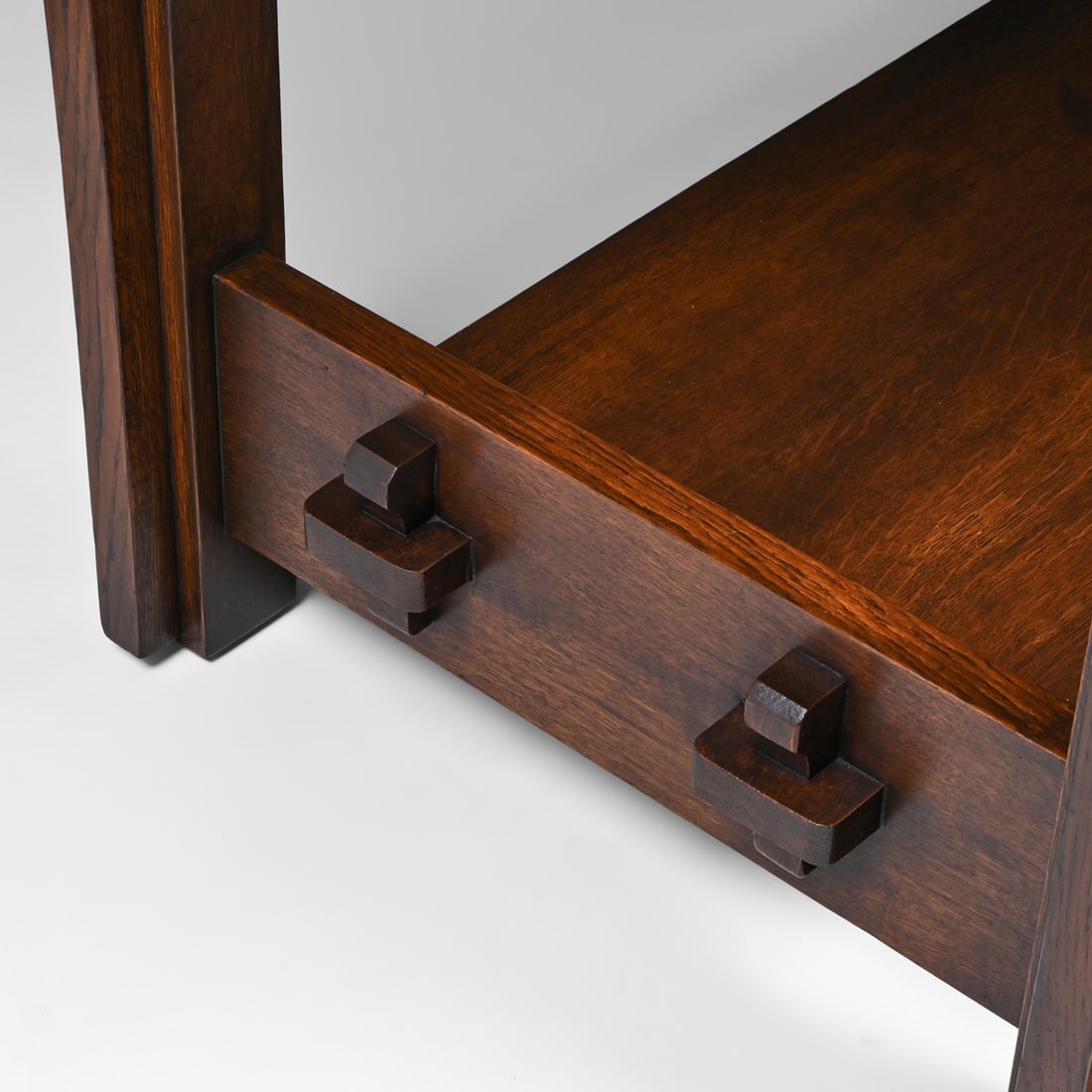 Limbert Two-Drawer Long Corbels Library Table c1910 - 5