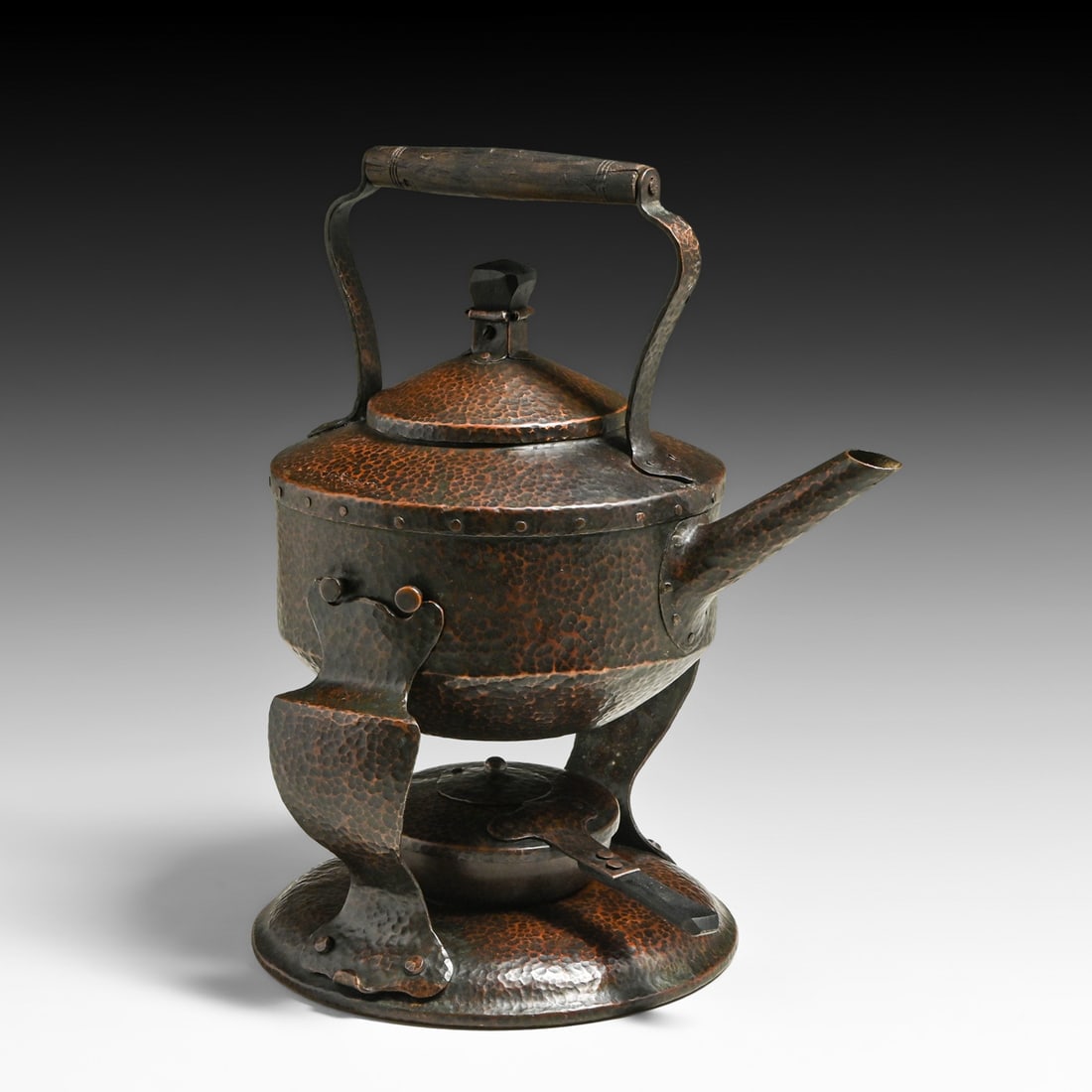 Rare Benedict Studios Hammered Copper Spirit Kettle c1905 (1 of 5)