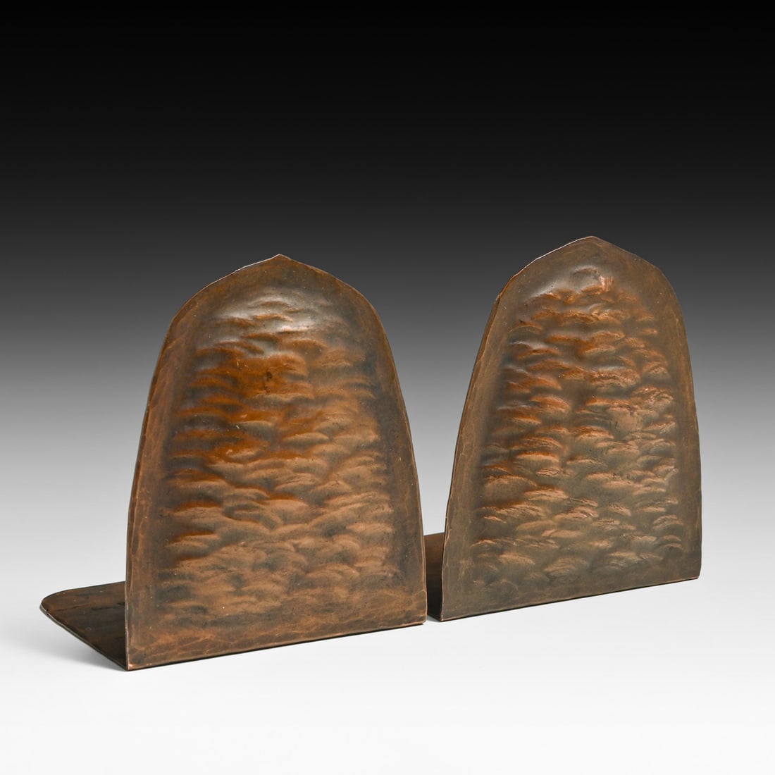 Harry St John Dixon Hammered Copper Warty Bookends after 1925 (1 of 4)