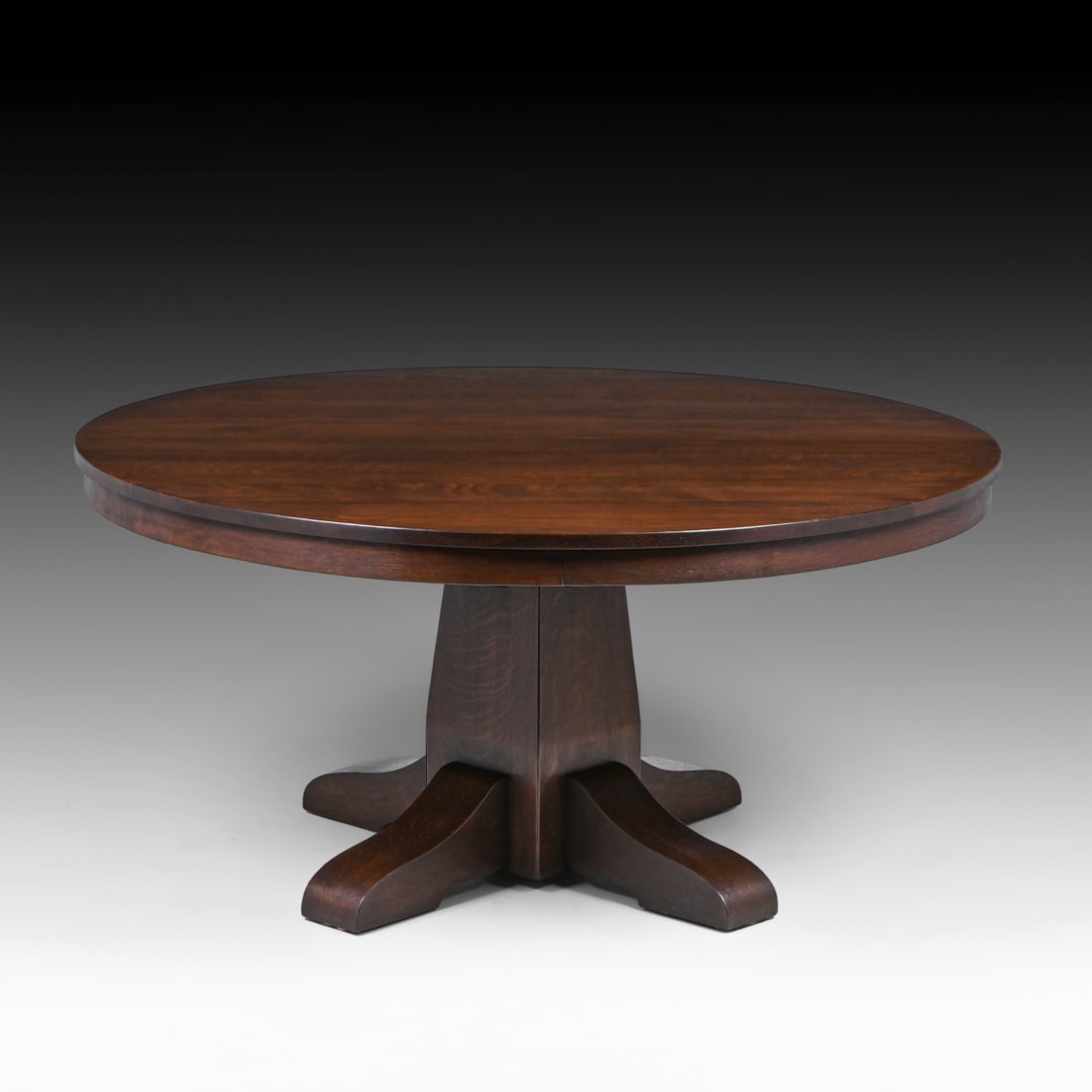 Gustav Stickley 54"d Pedestal Dining Table c1910 (1 of 5)