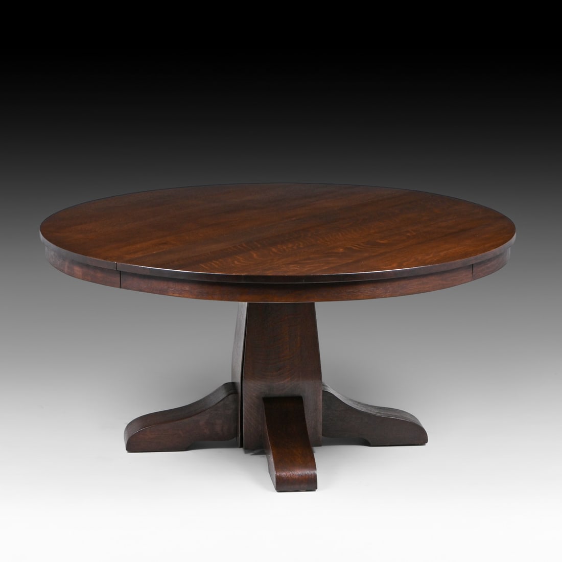 Gustav Stickley 54"d Pedestal Dining Table c1910 - 3
