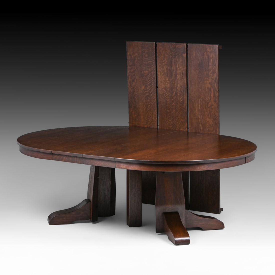 Gustav Stickley 54"d Pedestal Dining Table c1910 - 5