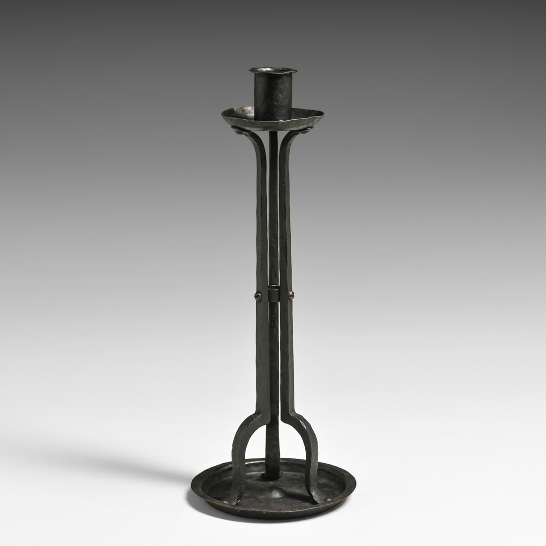 Arts & Crafts Period Hand-Forged Iron Candlestick c1910 (1 of 5)