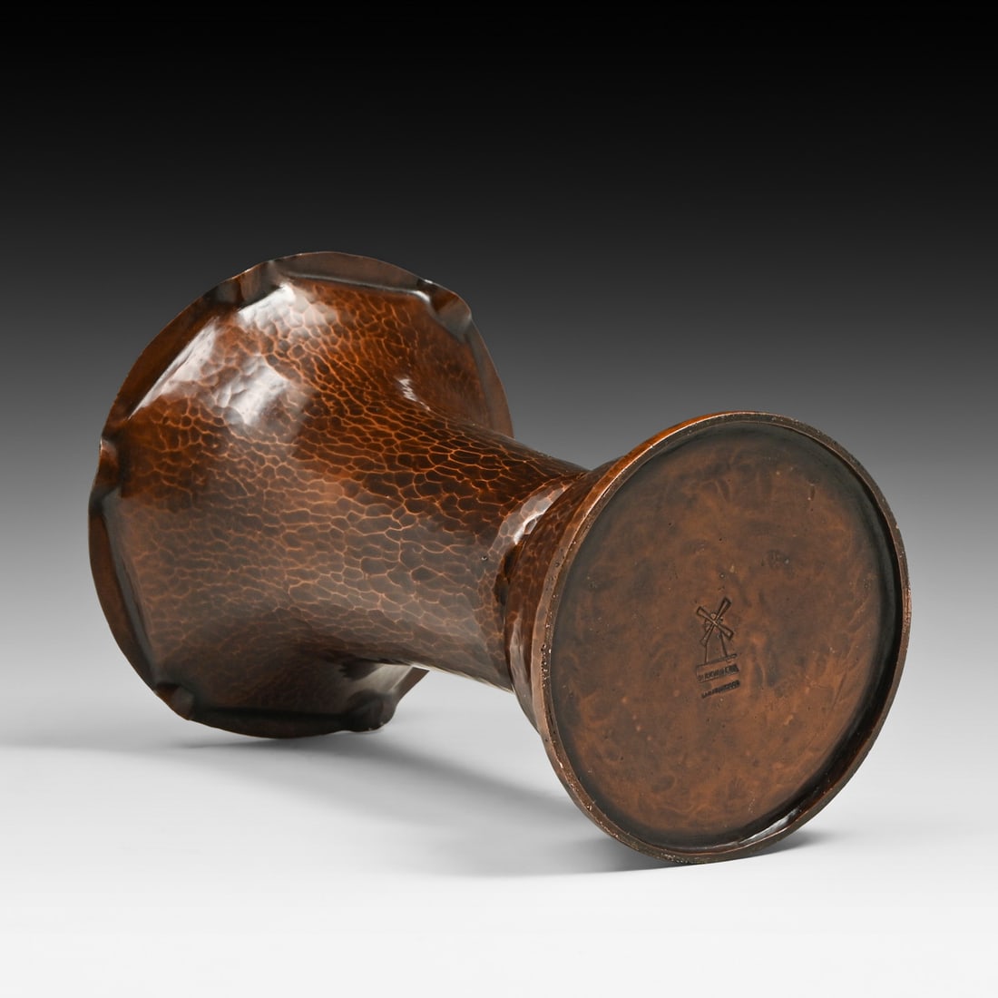 Dirk van Erp Hammered Copper Flared Vase c1915 - 4