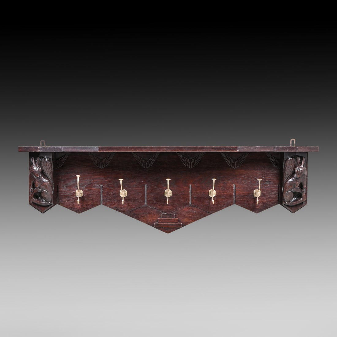 Kobus de Graaff (1876-1936) Dutch Arts & Crafts Hand-Carved Flying Squirrels & Bats c1905: Kobus de Graaff (1876-1936) Dutch Arts & Crafts Hand-Carved Flying Squirrels & Bats c1905. Unsigned. Very nicely refinished. 45.5"w x 13.75"h x 7.5" depth FREE NATIONWIDE SHIPPING Free Nationwide Ship