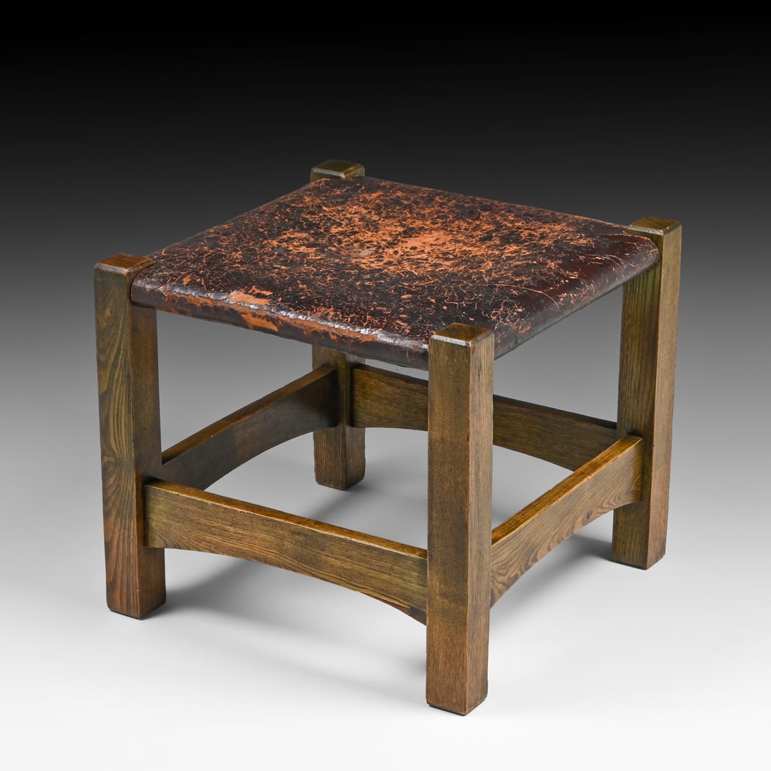 Rare & Early Gustav Stickley #728 Square Footstool c1901 (1 of 4)