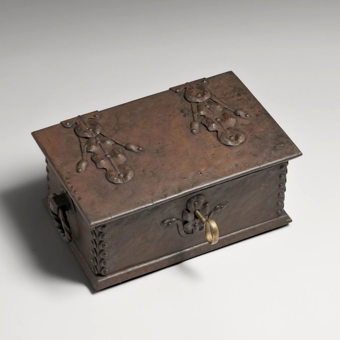 German Arts & Crafts Hand-Forged Iron Jewelry Casket c1900 (1 of 5)