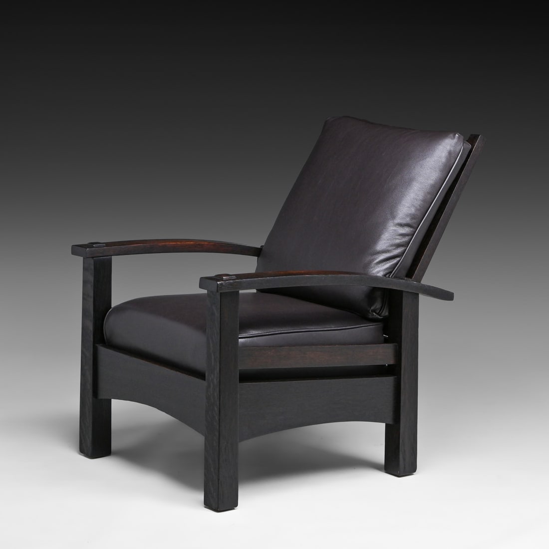 Early Gustav Stickley #2340 Oak Bow-Arm Morris Chair c1901 (1 of 5)