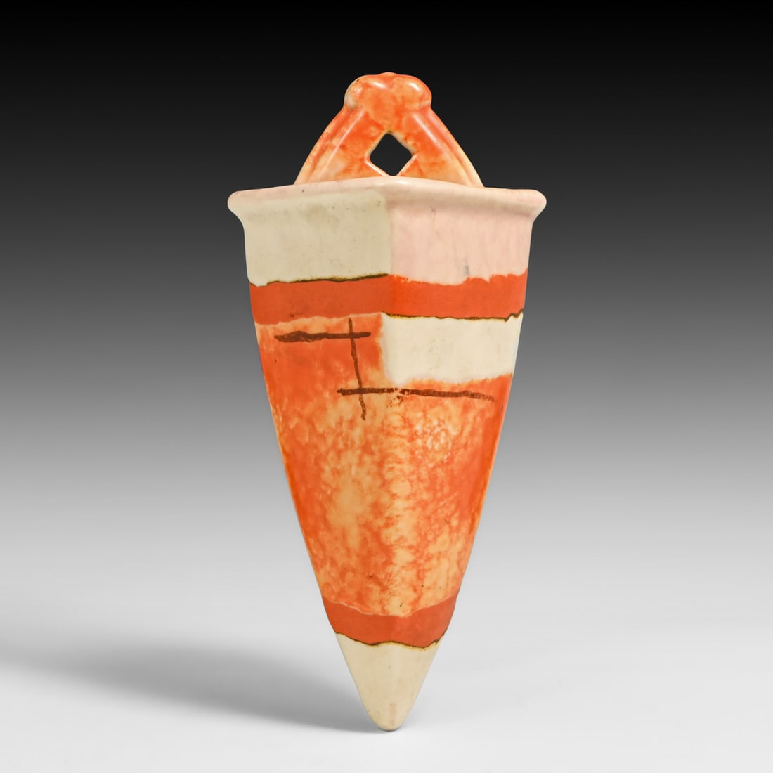 Carstens Uffrecht - German Art Deco Geometric Ceramic Wall Pocket c1930 (1 of 5)