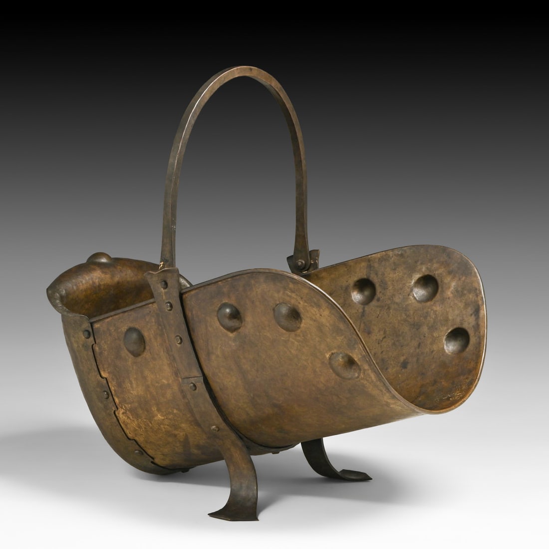 English Arts & Crafts Copper & Iron Coal Scuttle c1900 (1 of 5)