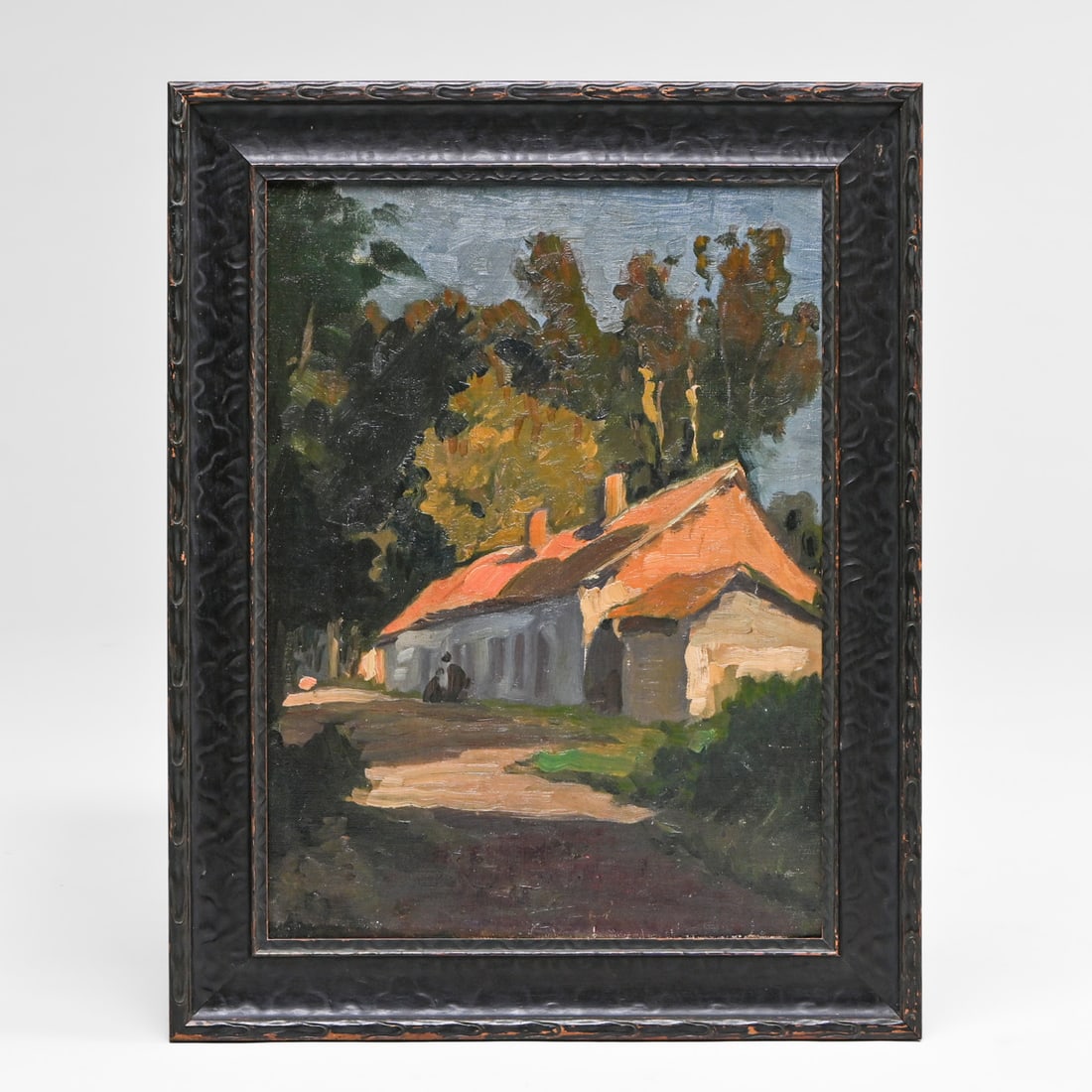 Hans Blum (1858-1942) German Impressionist Painting: The Red-Tiled Cottage c1900s: Hans Blum (1858-1942) German Impressionist Painting: The Red-Tiled Cottage c1900s. Signed. Excellent condition. 16"h x 12"w. Frame 20"h x 15.75"w FREE NATIONWIDE SHIPPING Free Nationwide Shipping with