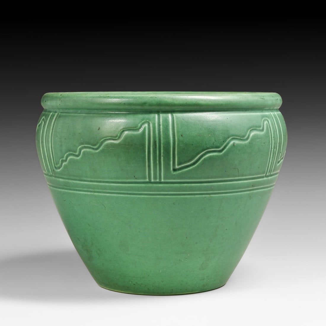 Rookwood Pottery #47 Matte Green Jardiniere 1901: Rookwood Pottery #47 Matte Green Jardiniere 1901. Signed. Perfect condition. 12"d x 9"h FREE NATIONWIDE SHIPPING Free Nationwide Shipping within the lower 48 states for all purchases at our Two-Day