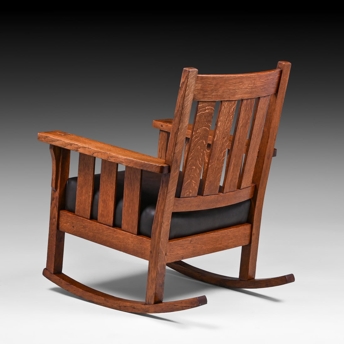 Grand Rapids Oak Slatted Rocker c1910 - 3