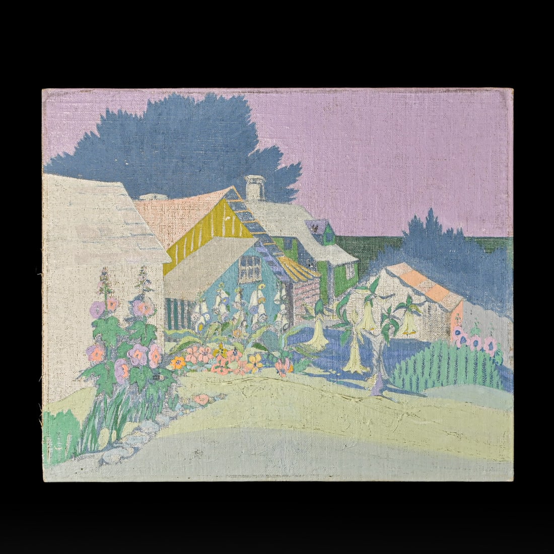 Lillian Burk Meeser (1864-1942) Cottage Garden, likely Provincetown c1920s (1 of 5)