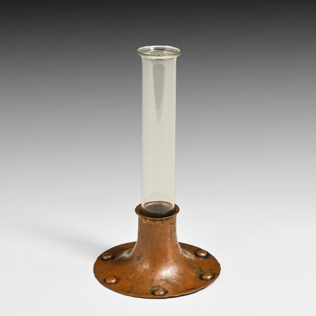 Roycroft Small Hammered Copper Riveted Bud Vase c1910s - 2
