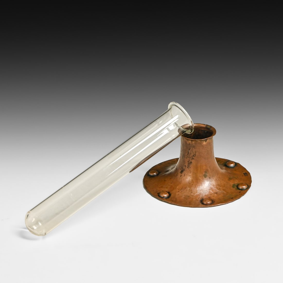 Roycroft Small Hammered Copper Riveted Bud Vase c1910s - 4
