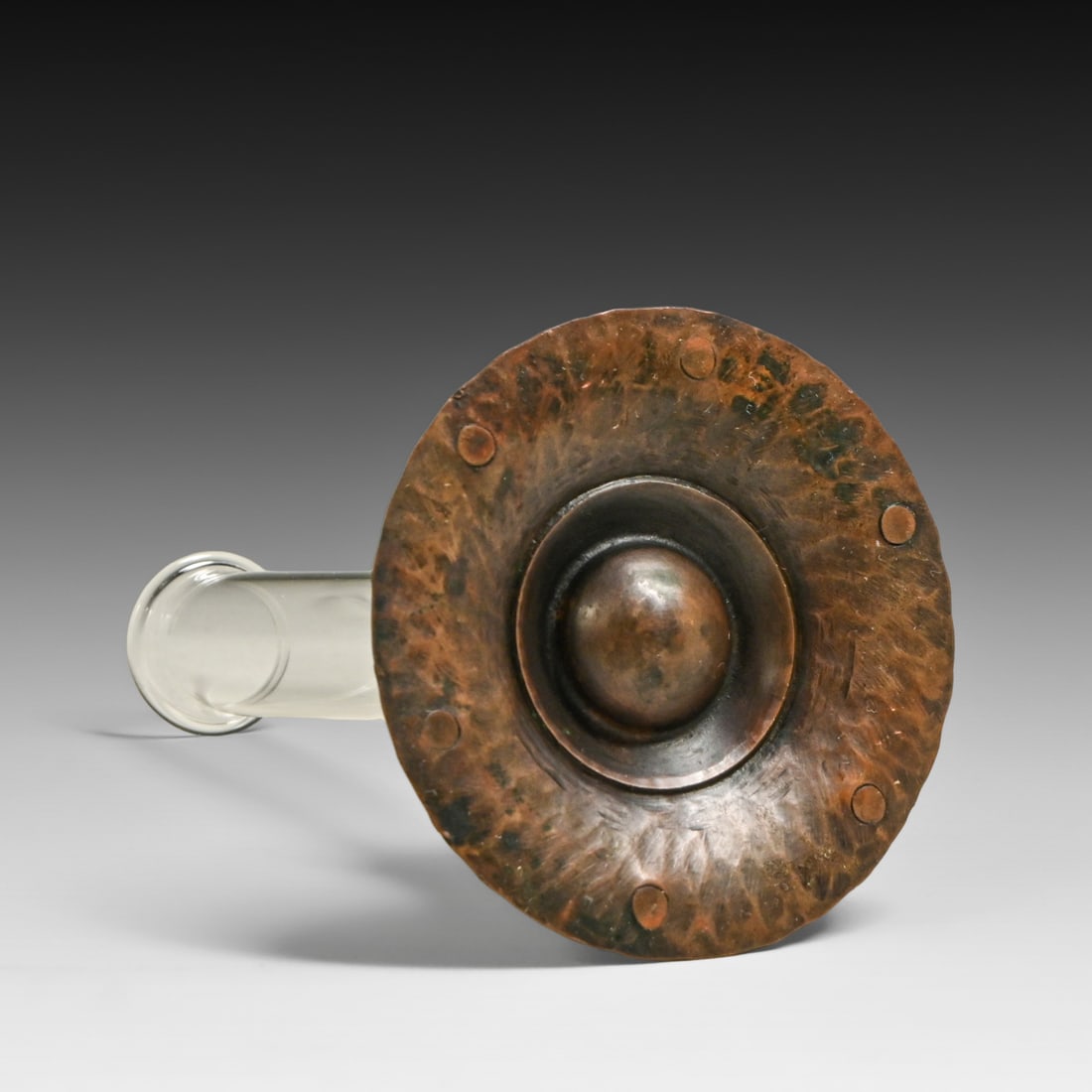 Roycroft Small Hammered Copper Riveted Bud Vase c1910s - 5
