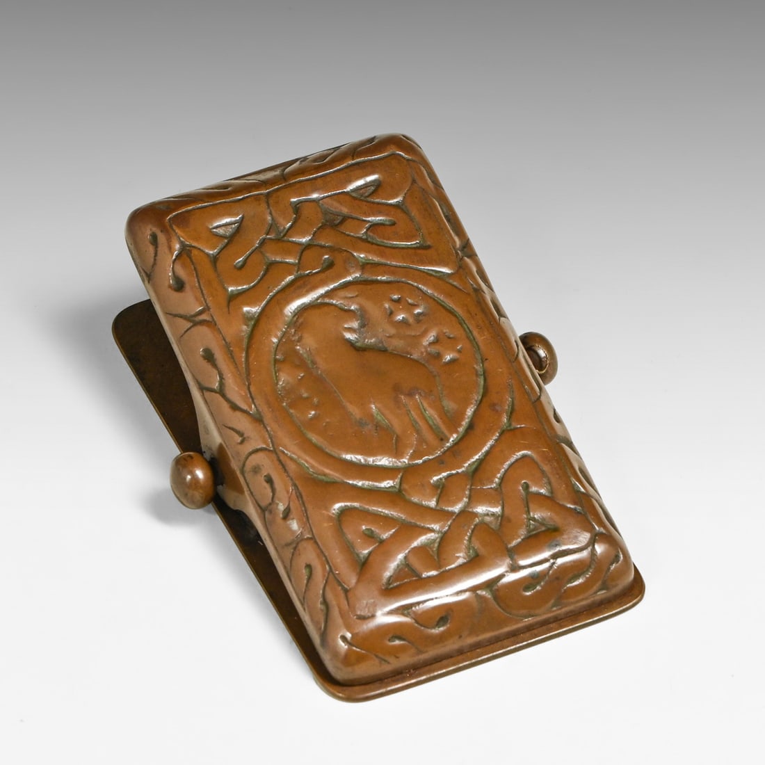 Tiffany Studios #1080 Zodiac Bronze Paper Clip c1910: Tiffany Studios #1080 Zodiac Bronze Paper Clip c1910. Signed. Excellent original patina. 3.75" x 2.5"w FREE NATIONWIDE SHIPPING Free Nationwide Shipping within the lower 48 states for all purchases