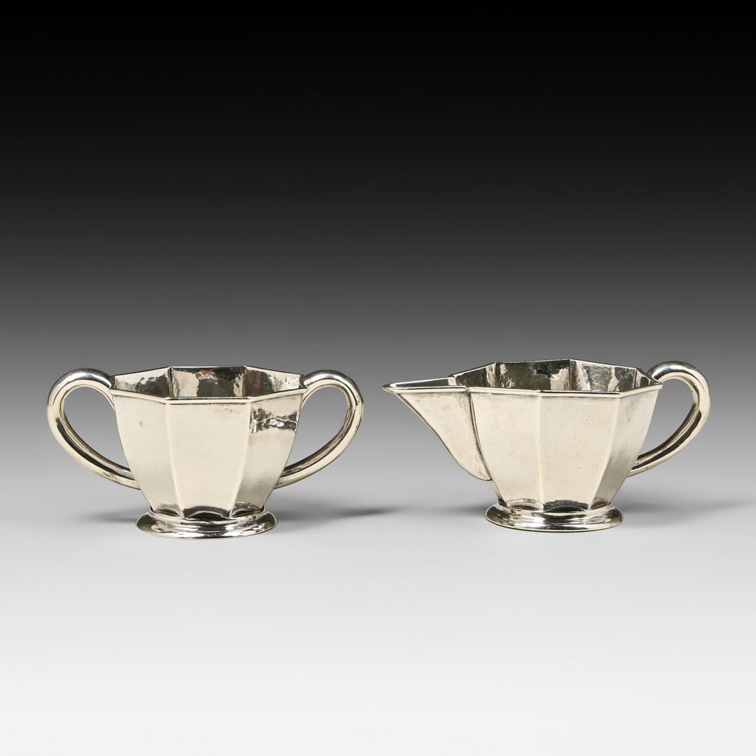 Early Kalo Shop Arts & Crafts Sterling Silver Octagonal Creamer and Sugar Set c1908-1911 (1 of 5)