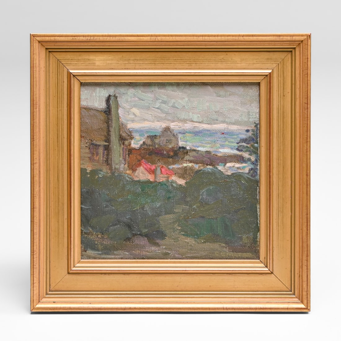 Charlotte Elizabeth Bodwell Morgan (1867-1947) California Impressionist Coastal Cottages, Monterey: Charlotte Elizabeth Bodwell Morgan (1867-1947) California Impressionist Coastal Cottages, Monterey c1930s. Signed lower left "ce morgan". Excellent condition. Sister-in-law of Mary de Neale Morgan, sh