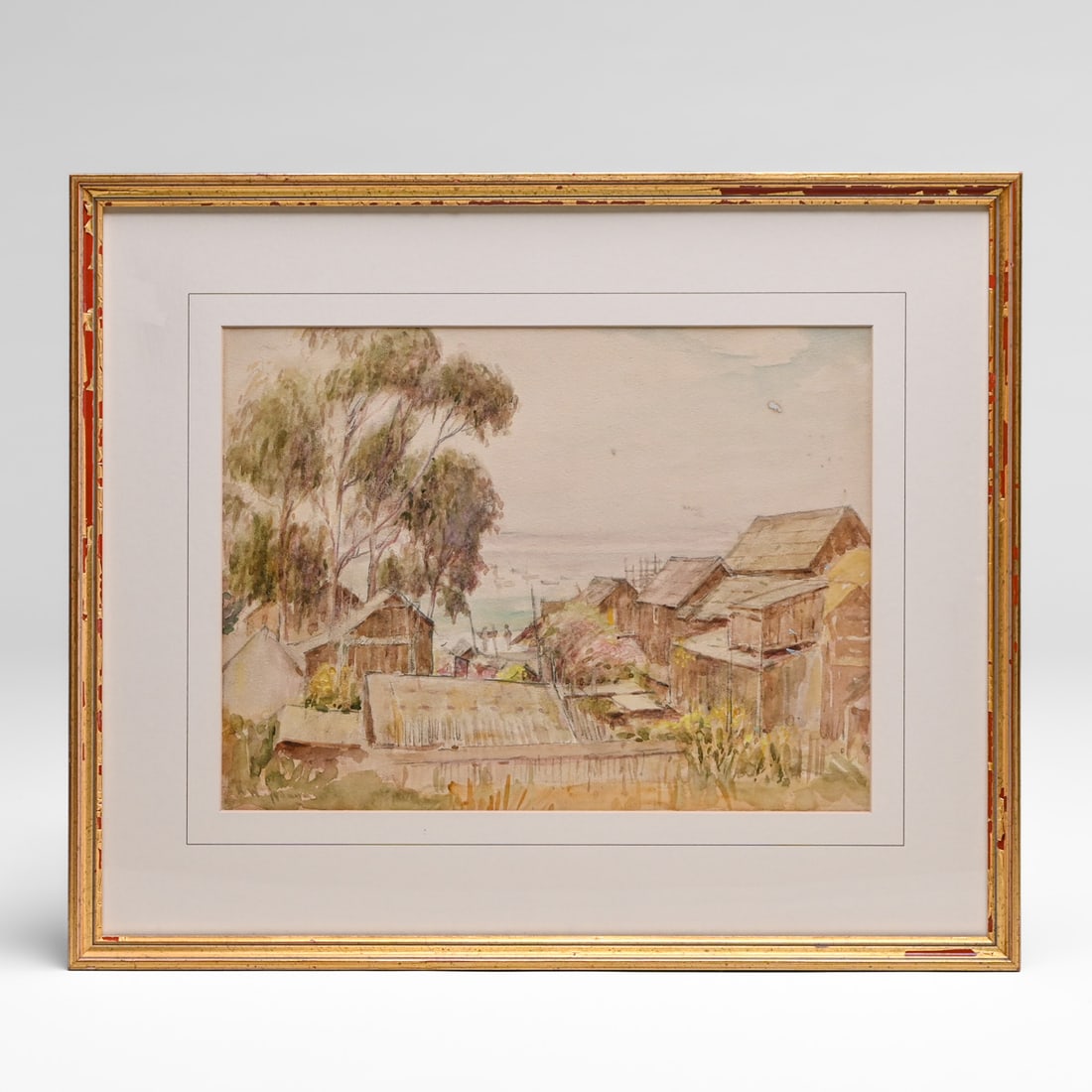 William Henry Adams (1894-1983) Chinese Fishing Village by Cannery Row Monterey c1940 (1 of 5)