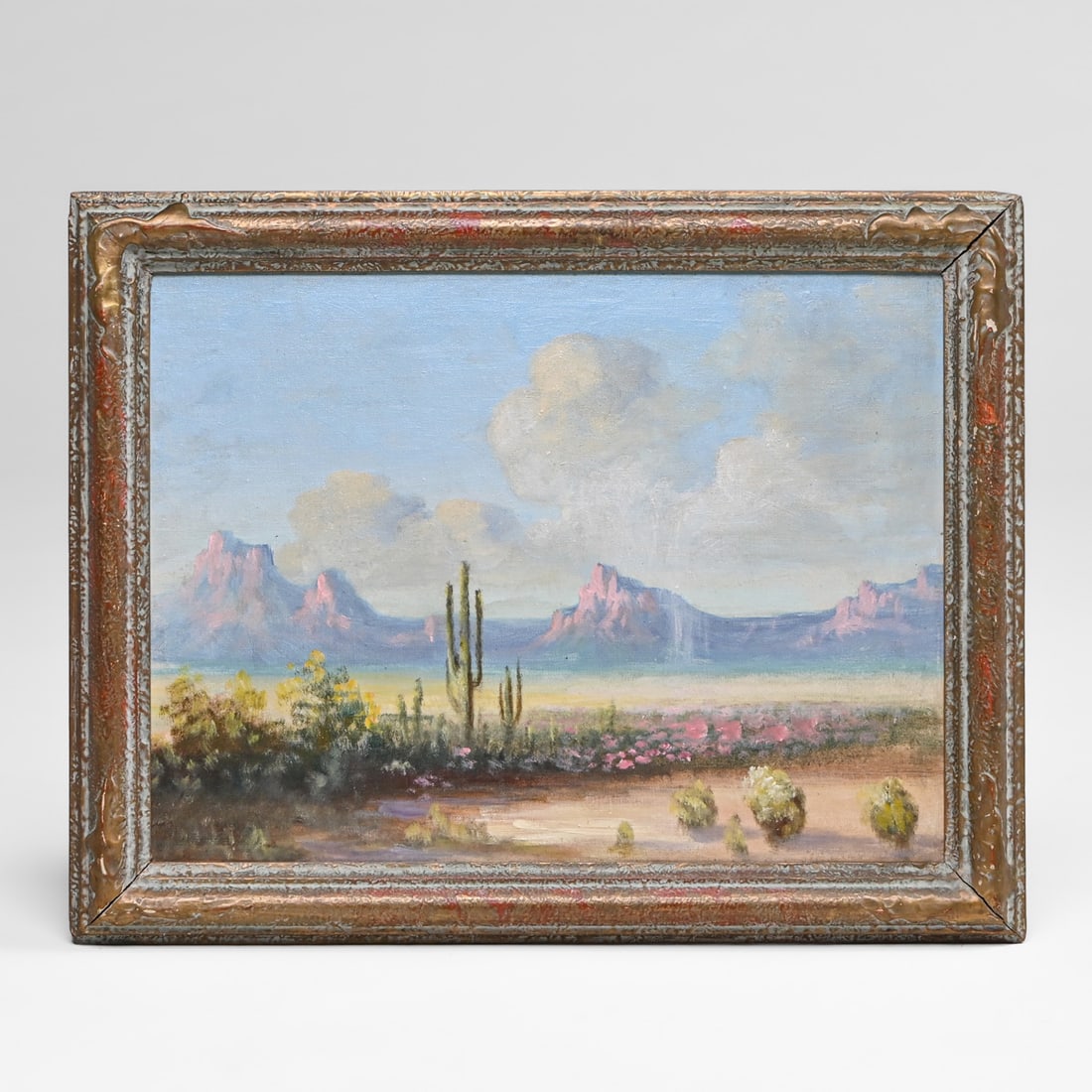 Adelbert "Peter" Raymond Drew (1884-1967) Arizona Sonoran Desert Impressionist Painting c1940s-1950s: Adelbert "Peter" Raymond Drew (1884-1967) Arizona Sonoran Desert Impressionist Painting c1940s-1950s. Signed. Excellent condition. 12"h x 16"w. Frame 14.5"h x 18.5"w FREE NATIONWIDE SHIPPING Free Nati