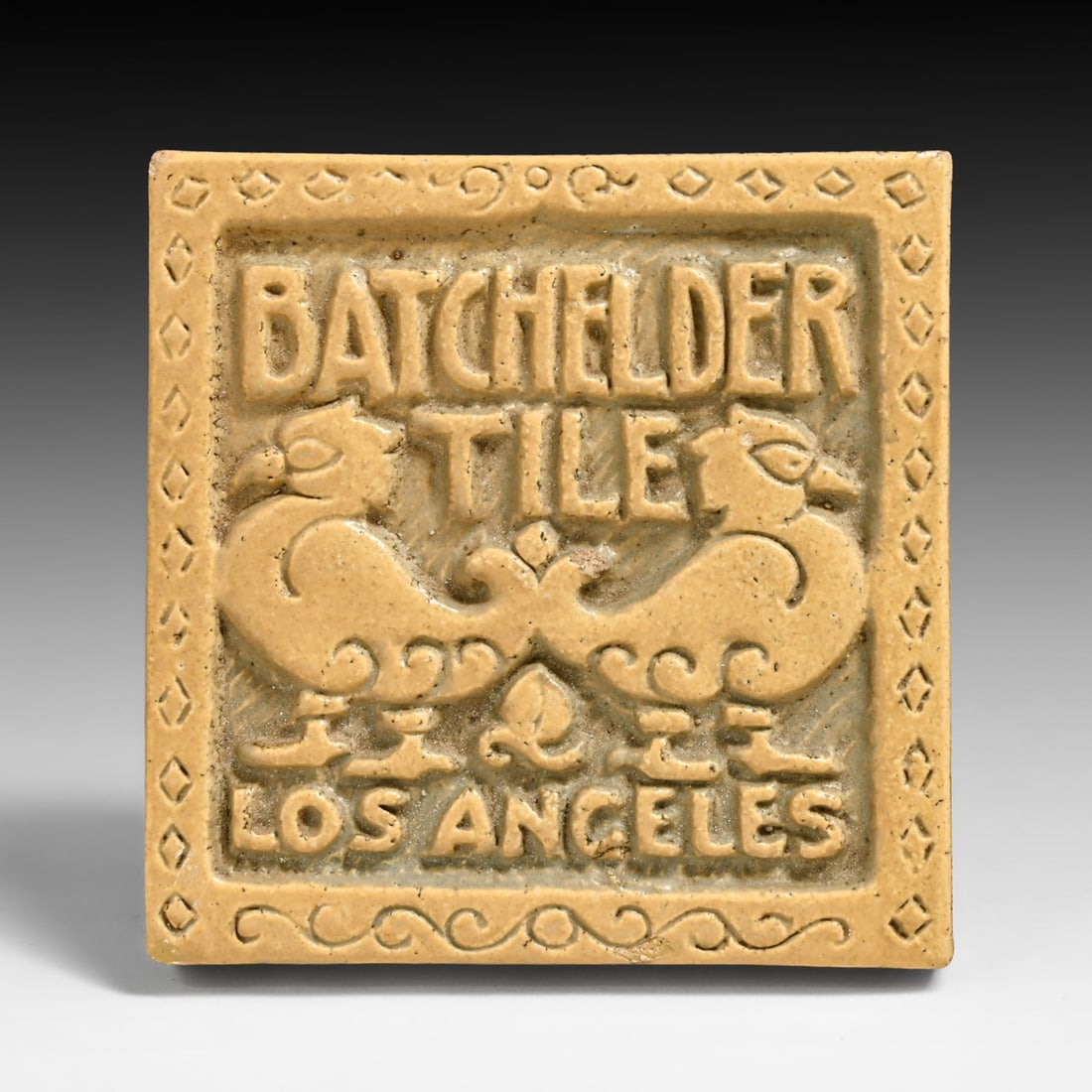Batchelder - Los Angeles Advertising Showroom Sign Tile c1920s: Batchelder - Los Angeles Advertising Showroom Sign Tile c1920s. Signed. Perfect condition. 3"h x 3"w FREE NATIONWIDE SHIPPING Free Nationwide Shipping within the lower 48 states for all purchases at o