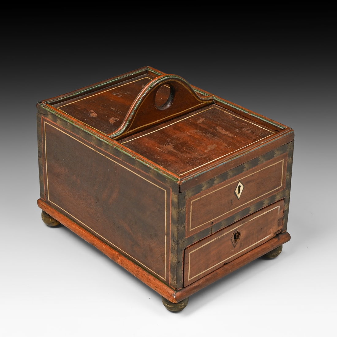 Anglo-Indian Inlaid Marquetry Sewing & Work Box c1880 (1 of 5)