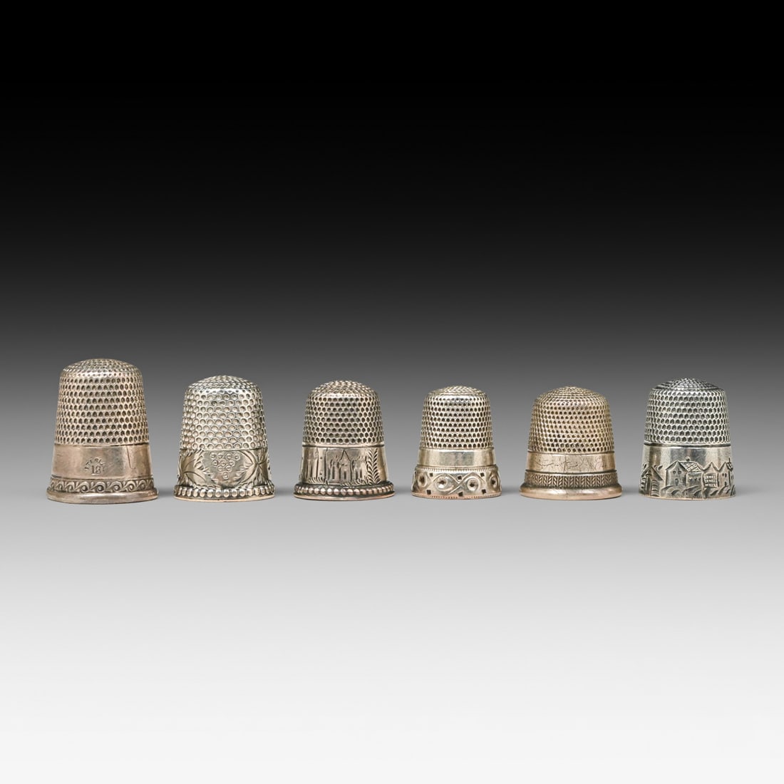 Group of 6 Sterling Silver Thimbles c1895-1905 (1 of 19)