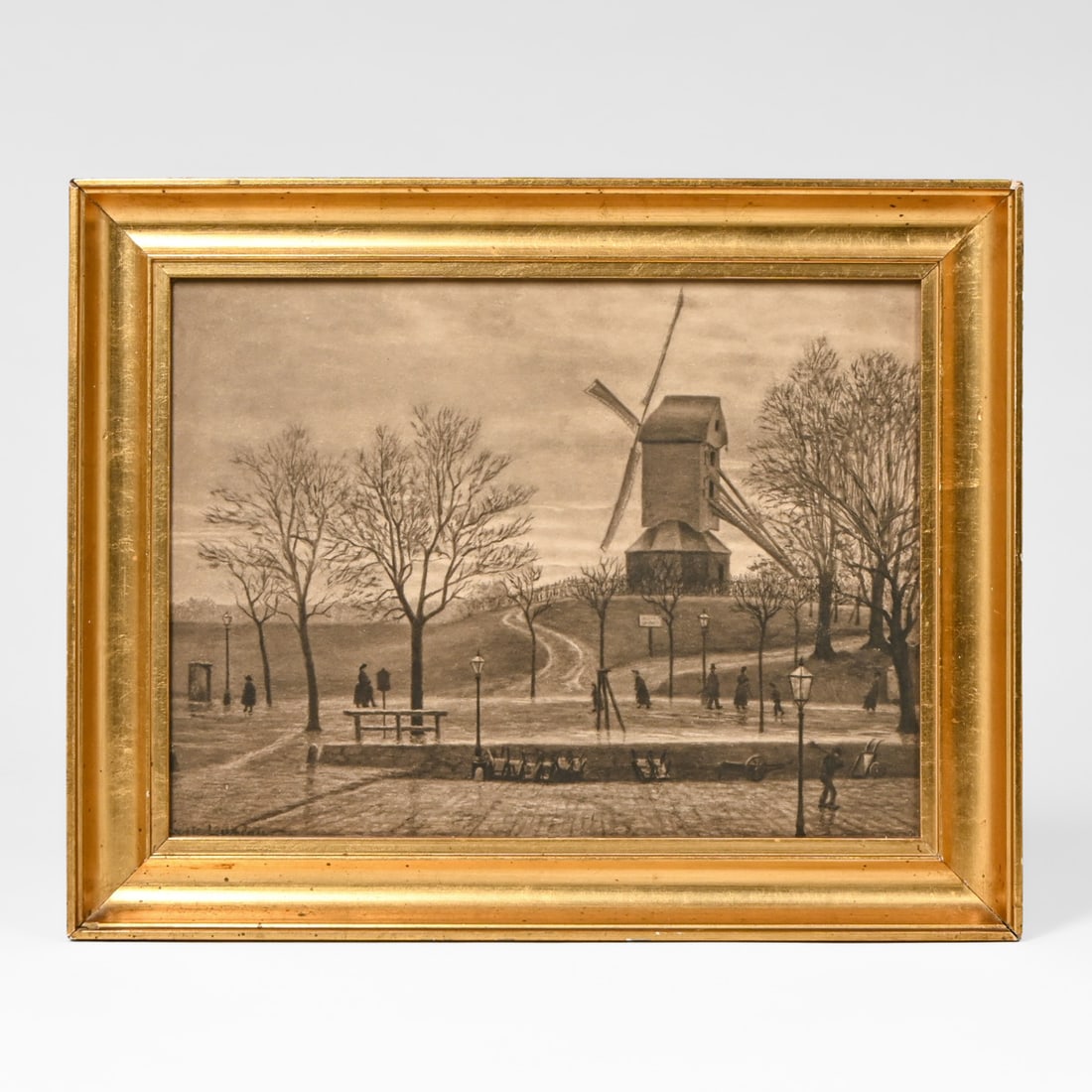 Marie Luplau Windmill Landscape Print by Carl Stenders Kunstforlag c1910 (1 of 5)