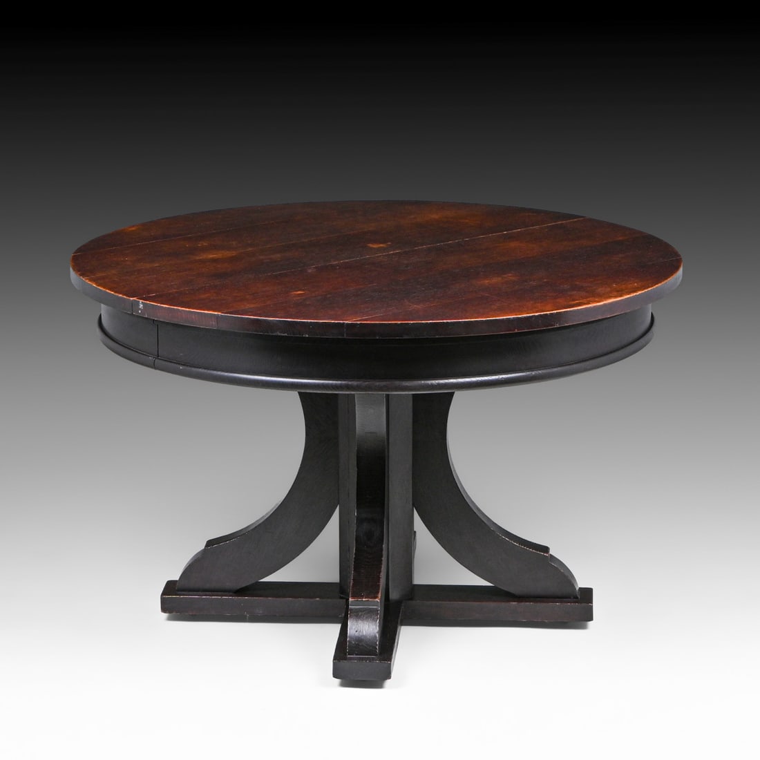 Roycroft Oak Pedestal Dining Table c1910 - 2