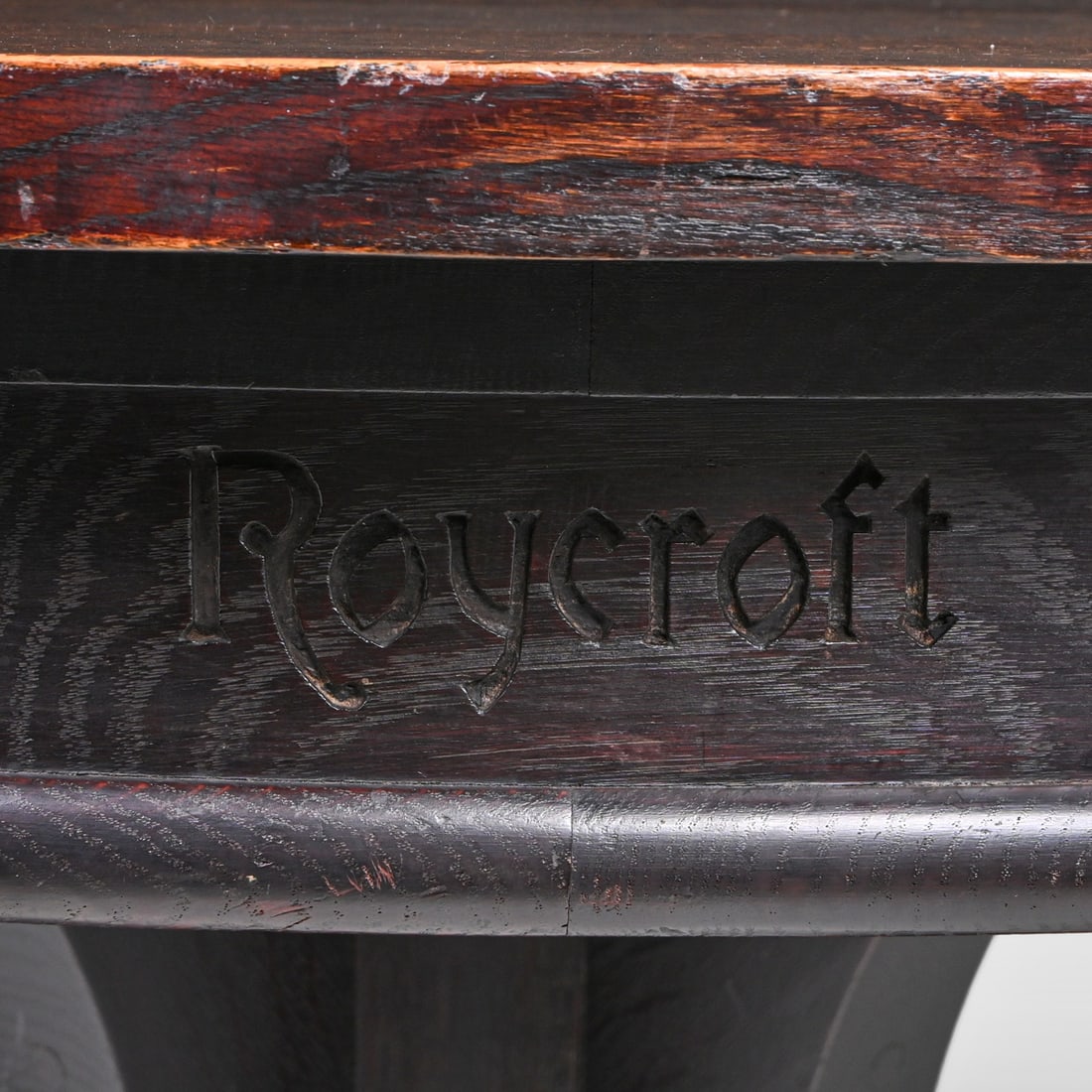Roycroft Oak Pedestal Dining Table c1910 - 4