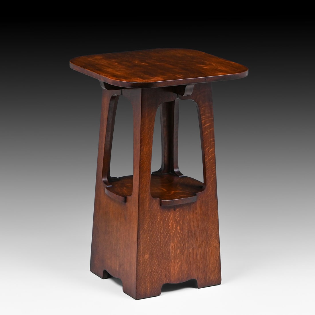 Limbert Oak Pagoda Lamp Table c1910 - 2