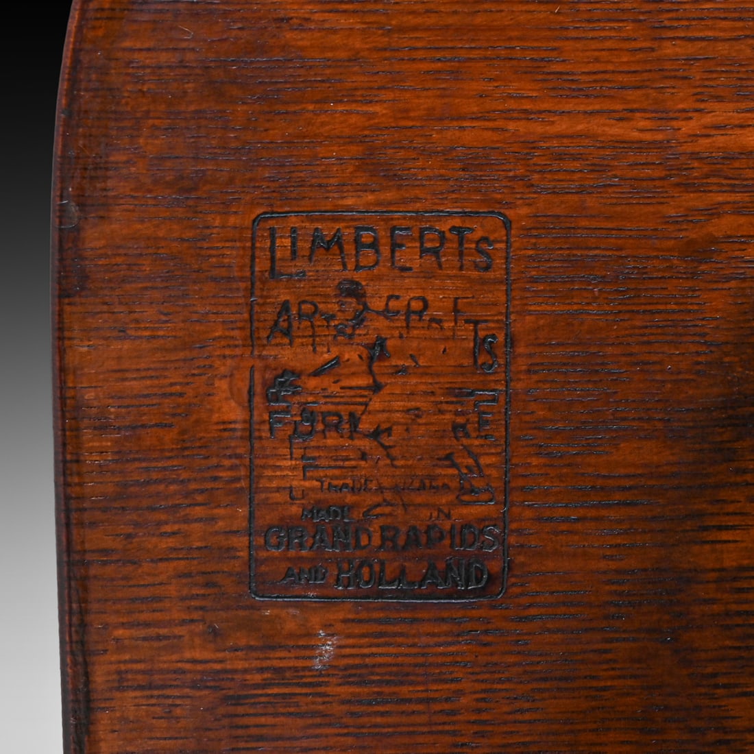 Limbert Oak Pagoda Lamp Table c1910 - 4