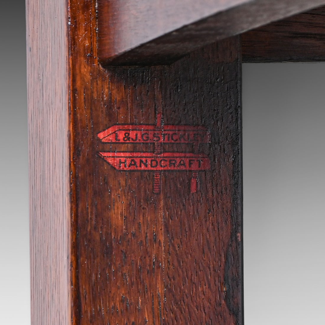 L&JG Stickley Oak Open Server c1908-1912 - 4