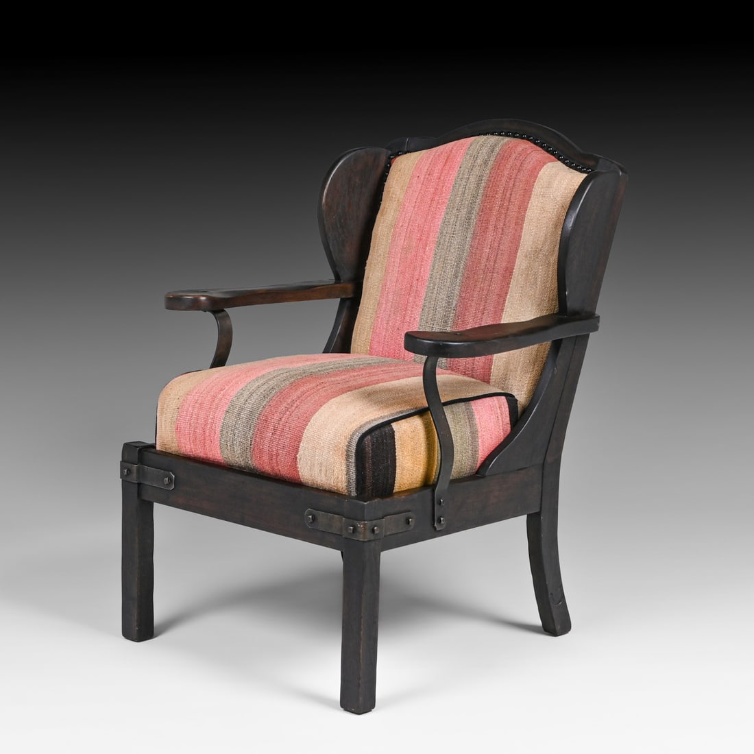 Early Monterey Furniture Co - Los Angeles Upholstered Wingback Armchair c1930s