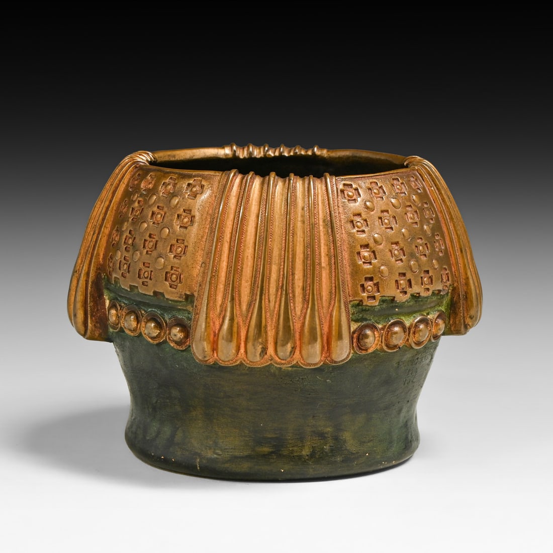 Gustav Gurschner - Austrian Vienna Secessionist Bronze Vase c1905: Gustav Gurschner - Austrian Vienna Secessionist Bronze Vase c1905. Signed. Excellent original patina. 3"h x 4"d FREE NATIONWIDE SHIPPING Free Nationwide Shipping within the lower 48 states for all pur