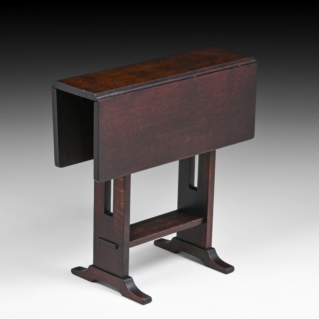 Rare L&JG Stickley Small Cutout Dropleaf Side Table c1908-1912