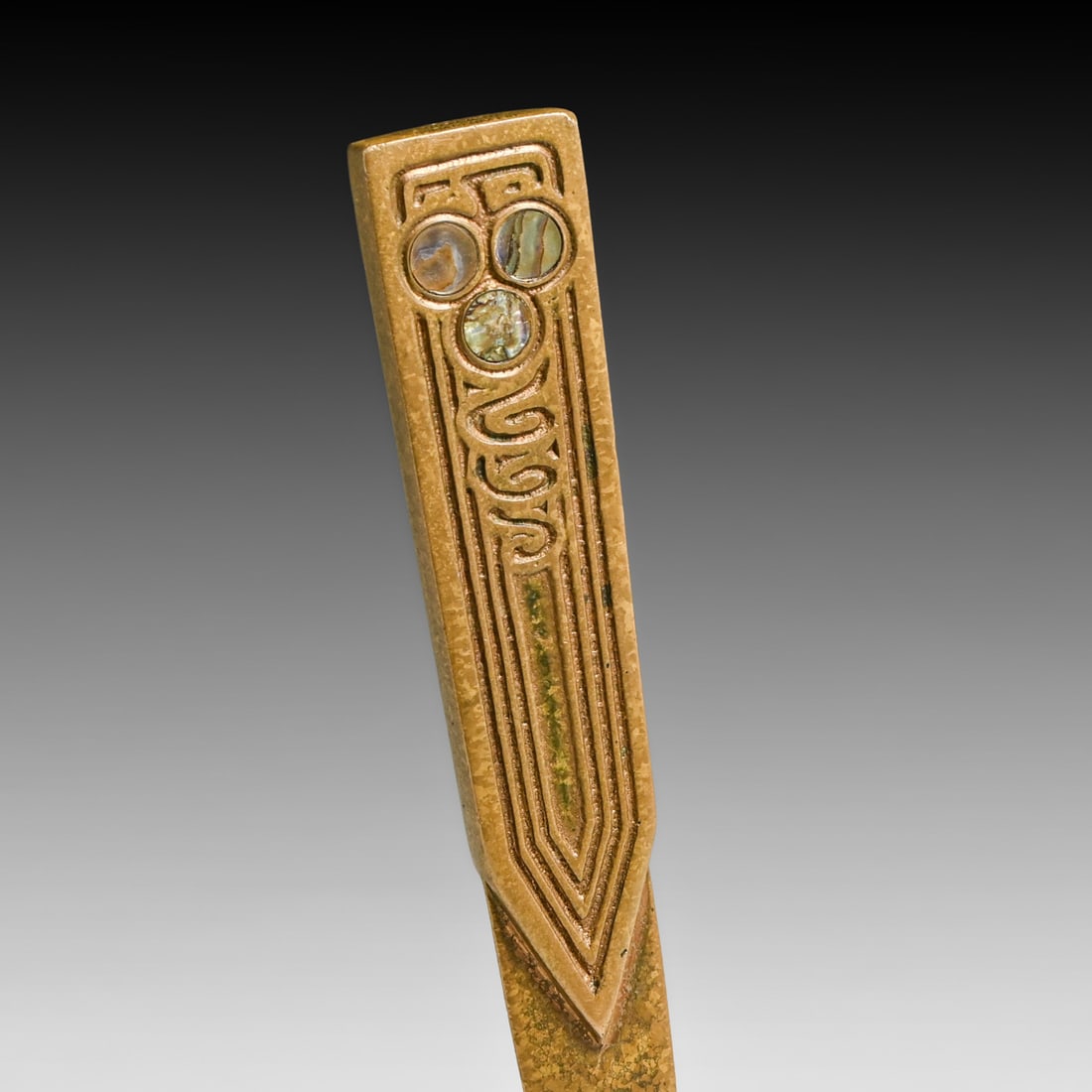 Tiffany Studios #1163 Bronze Dore & Abalone Paper Knife c1910 - 2